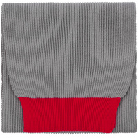 Шарф Snappy, светло-серый с красным
