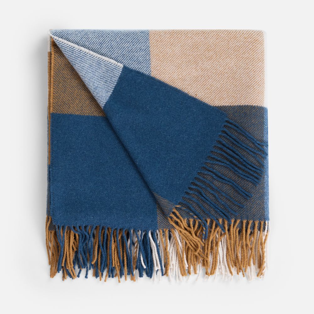 Плед Fleco, синий с коричневым Плед Fleco, синий с коричневым