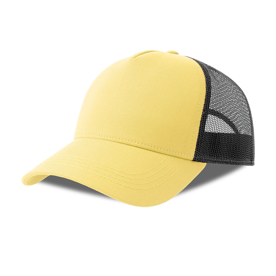 Бейсболка RAPPER COTTON-S, п. заст, 5 клин, св.жёлтый/чёрный, 100% хлопок/100% полиэстер, 280 г/м2