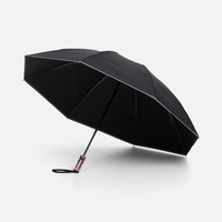 Зонт наоборот складной Futurum со светоотражающим кантом, черный