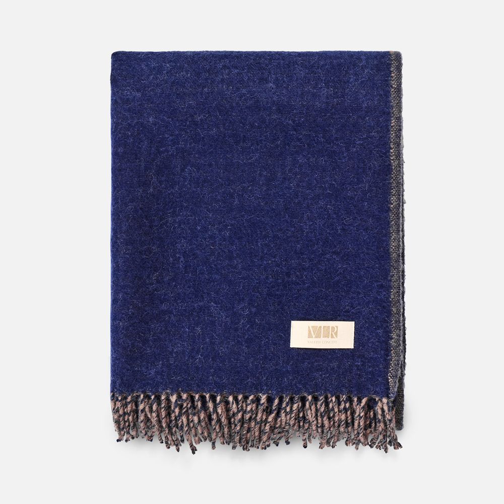 Плед Devika, синий с бежевым Плед Devika, синий с бежевым