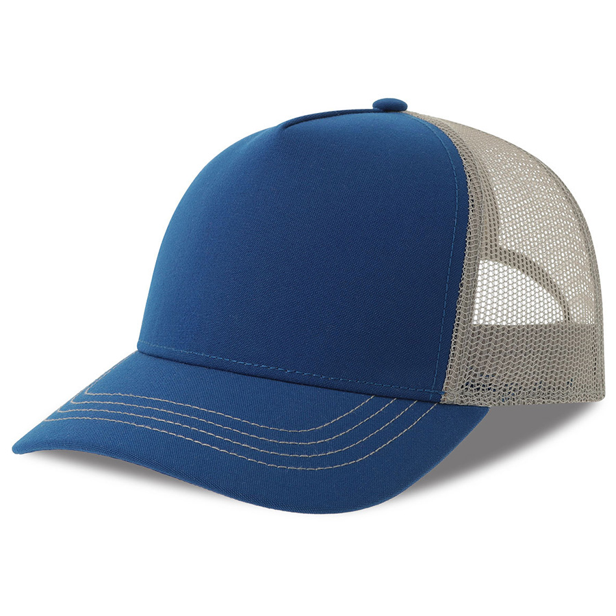 Бейсболка "RAPPER CANVAS-S", 5 клиньев,яр.-синий/серый, пласт.заст., 100% полиэстер, 270 г/м2